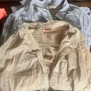 2 adorable striped flannels.